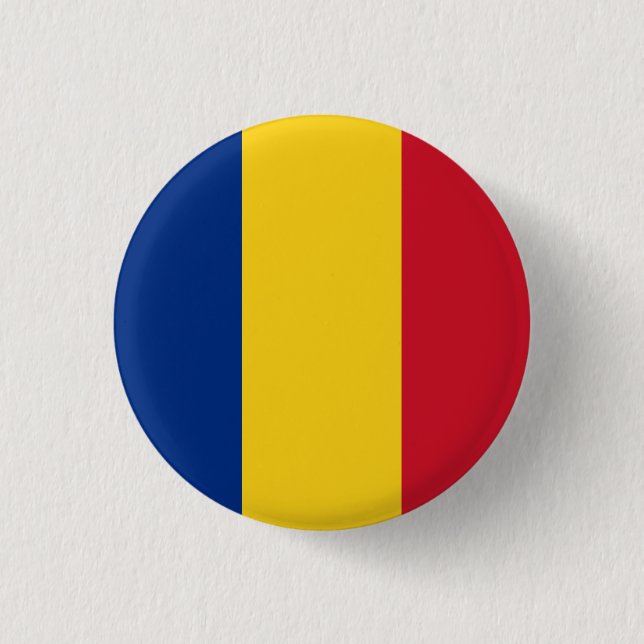 Romania (Romanian) Flag 3 Cm Round Badge (Front)