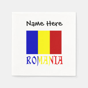 Romania Romanian Flag Black Personalisation Napkin