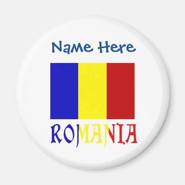 Romania Romanian Flag Blue Personalised  Magnet (Front)