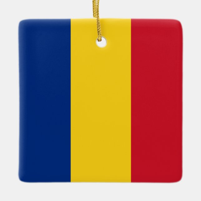 Romania (Romanian) Flag Ceramic Ornament (Front)