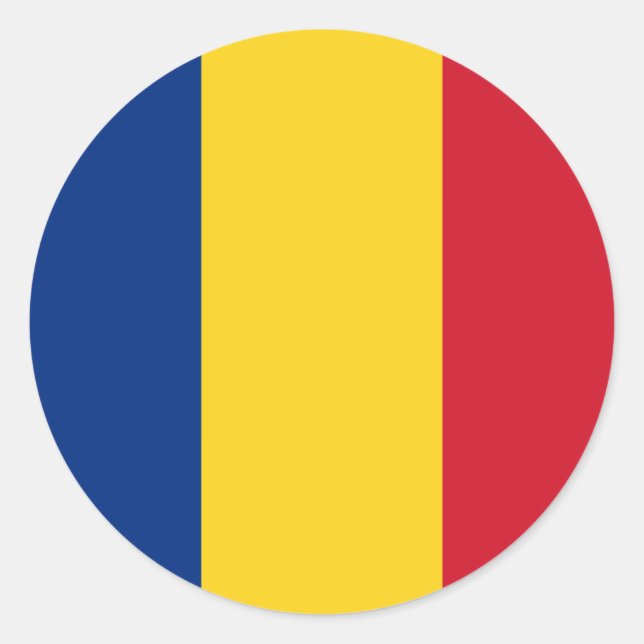 Romania (Romanian) Flag Classic Round Sticker (Front)