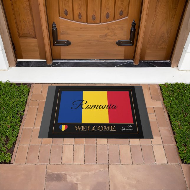 Romania & Romanian Flag house mats /sports Welcome (Outdoor)