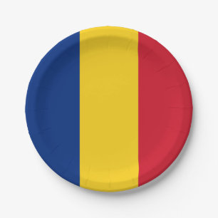 Romania (Romanian) Flag Paper Plate