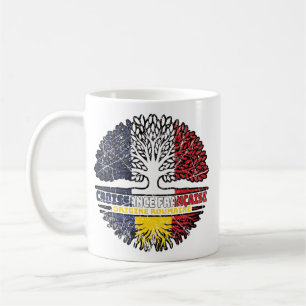 Romania Romanian French France Tree Roots Flag Coffee Mug