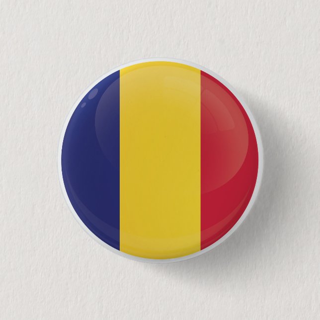 Romania  Round Icon Flag 3 Cm Round Badge (Front)