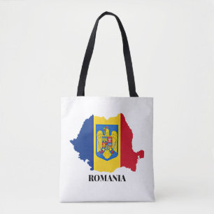 Romania Silhouette, labeled, Tote Bag