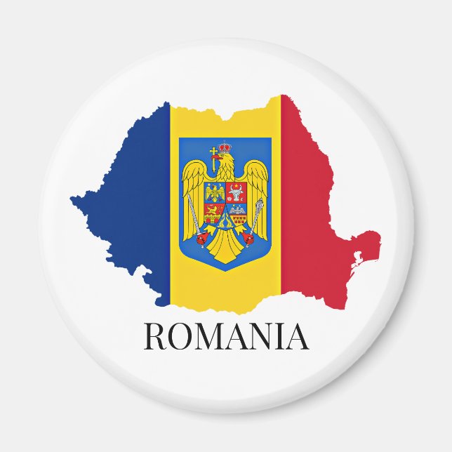 Romania Silhouette, labelled, Magnet (Front)
