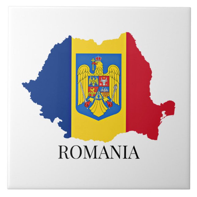 Romania Silhouette, labelled, Tile (Front)