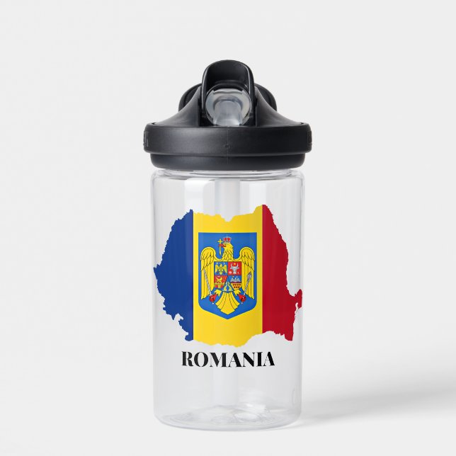 Romania Silhouette, labelled, Water Bottle (Front)