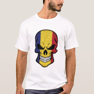 Romania Smiling Skull Flag T-Shirt