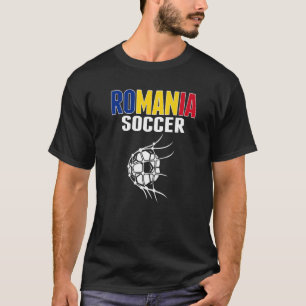 Romania Soccer Ball In Net  Romanian Football Supp T-Shirt