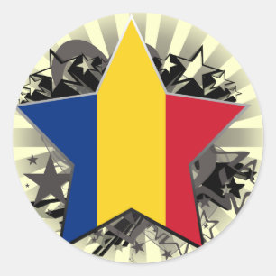 Romania Star Classic Round Sticker