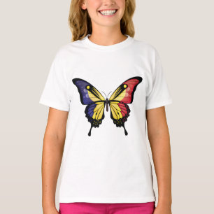 Romania Swallowtail Butterfly Flag T-Shirt