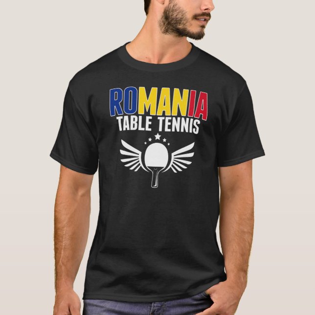 Romania Table Tennis   Romanian Ping Pong Supporte T-Shirt (Front)