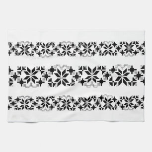 romania traditional motif folk pattern genuine sym tea towel