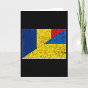 Romania Ukraine Flag Romanian Ukrainian Pride Nati Card