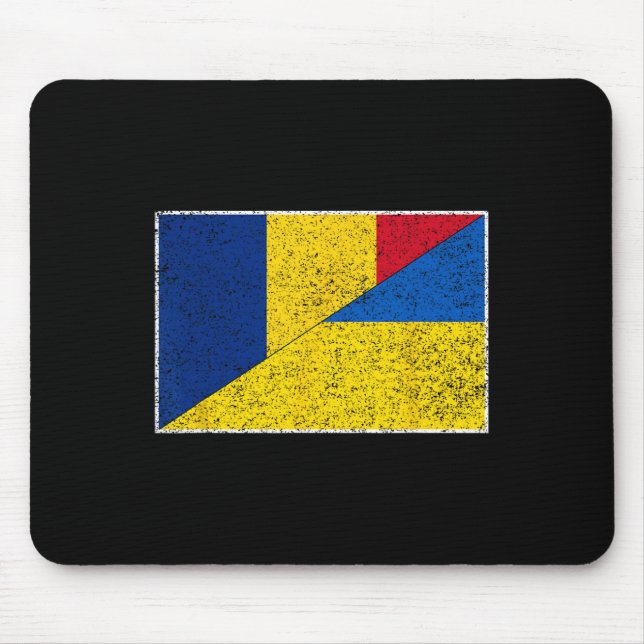 Romania Ukraine Flag Romanian Ukrainian Pride Nati Mouse Mat (Front)
