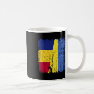 Romania Ukraine Half Flag Romanian Ukrainian Herit Coffee Mug
