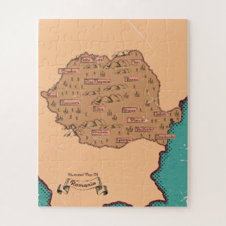 Romania Vintage Counties Map Jigsaw Puzzle