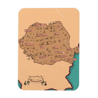 Romania Vintage Counties Map Magnet