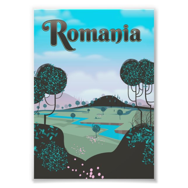 Romania Vintage landscape travel poster (Front)