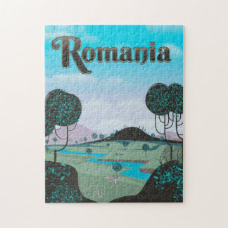 Romania Vintage landscape travel poster Jigsaw Puzzle