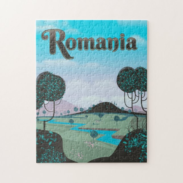 Romania Vintage landscape travel poster Jigsaw Puzzle (Vertical)