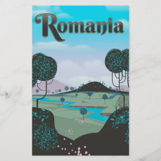 Romania Vintage landscape travel poster Stationery