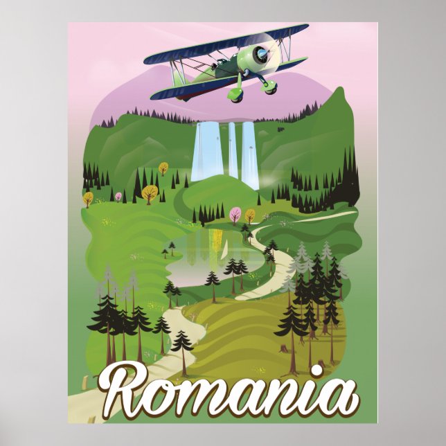 Romania vintage style travel poster (Front)