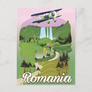 Romania vintage style travel poster postcard