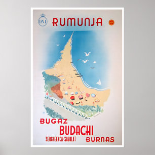 Romania Wall Art Travel Poster Print Vintage