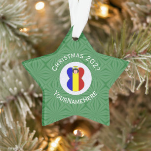 Romanian Angel Christmas Flag Personalised  Ornament