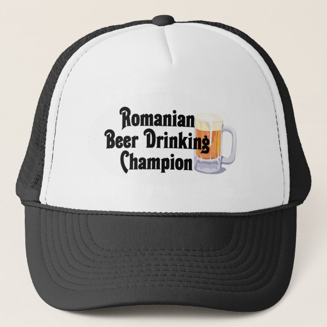 Romanian Beer Drinking Champion Trucker Hat (Front)