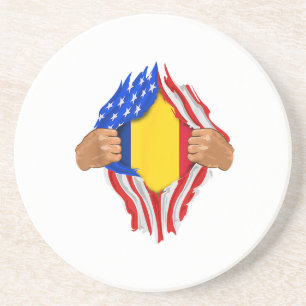 Romanian Blood Inside Me T-Shirt Romania Flag Coaster
