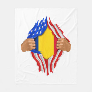 Romanian Blood Inside Me T-Shirt  Romania Flag Fleece Blanket
