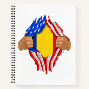 Romanian Blood Inside Me T-Shirt Romania Flag Notebook