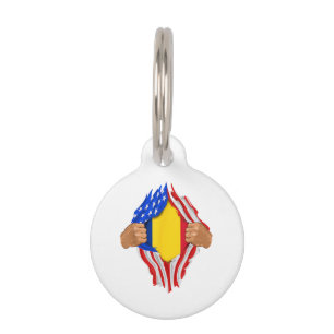 Romanian Blood Inside Me T-Shirt  Romania Flag Pet Tag