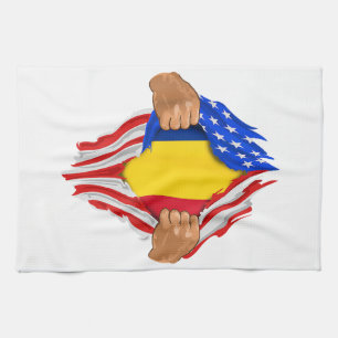 Romanian Blood Inside Me T-Shirt  Romania Flag Tea Towel