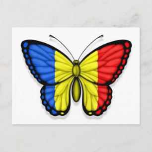Romanian Butterfly Flag Postcard