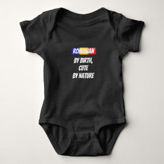 Romanian by Birth, Cute by Nature - dark Baby Bodysuit