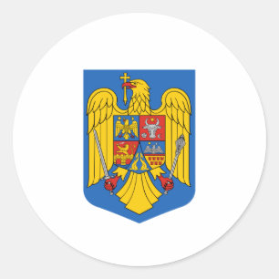Romanian coat of arms classic round sticker