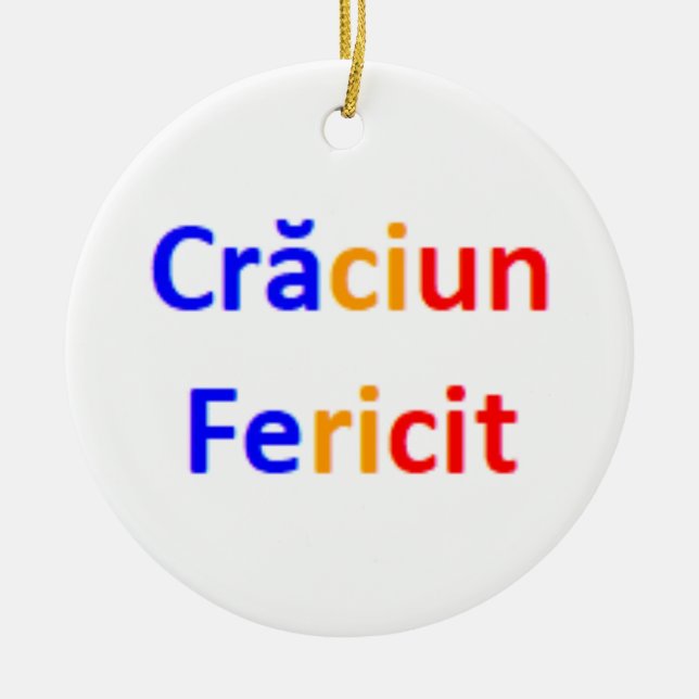 romanian craciun fericit ceramic tree decoration (Front)