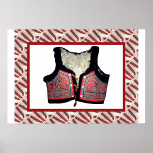 Romanian craft, embroidered bodice poster