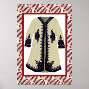 Romanian craft, embroidered coat 2 poster