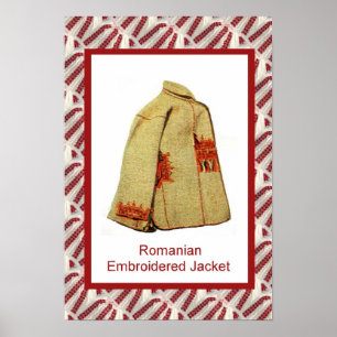 Romanian craft, embroidered jacket poster