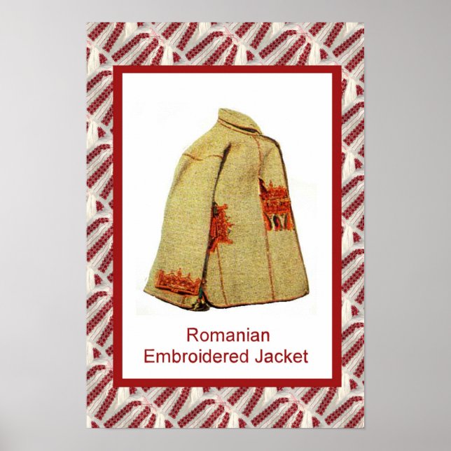 Romanian craft, embroidered jacket poster (Front)