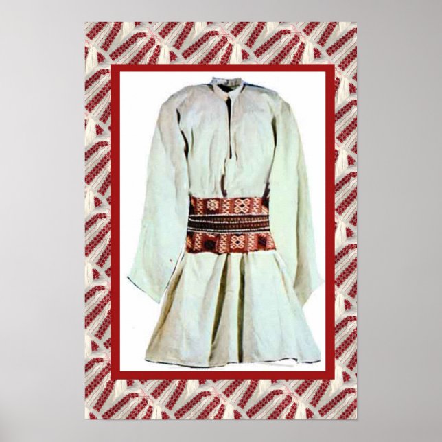 Romanian craft, embroidered male outfit poster (Front)
