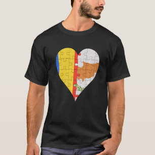 Romanian Cypriot Flag Heart T-Shirt