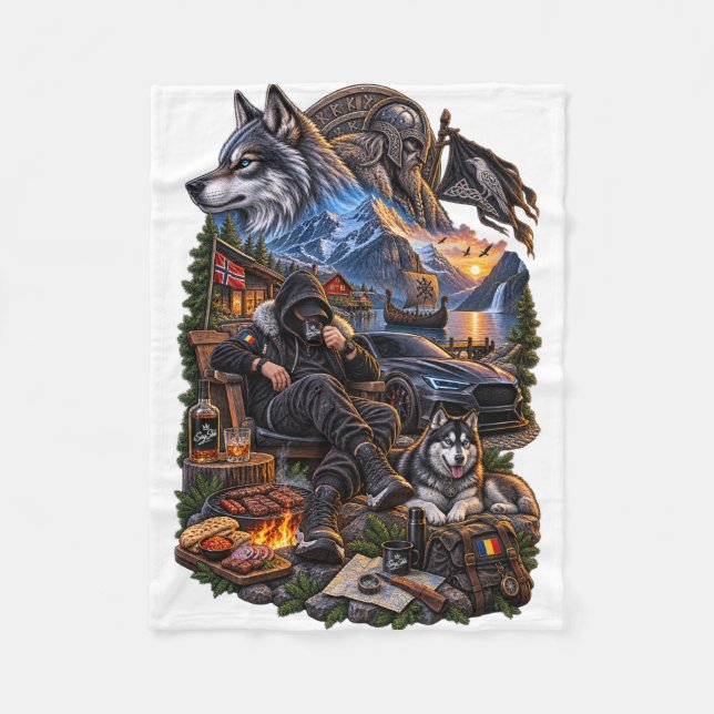 romanian design fleece blanket (Front)
