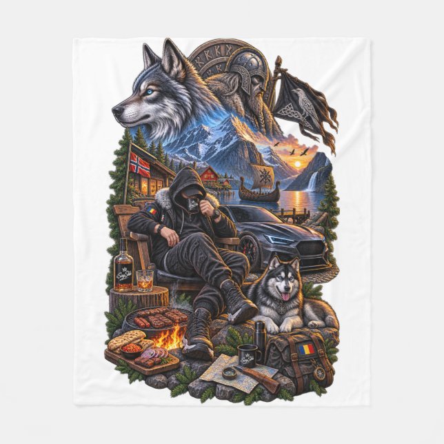 romanian design fleece blanket (Front)